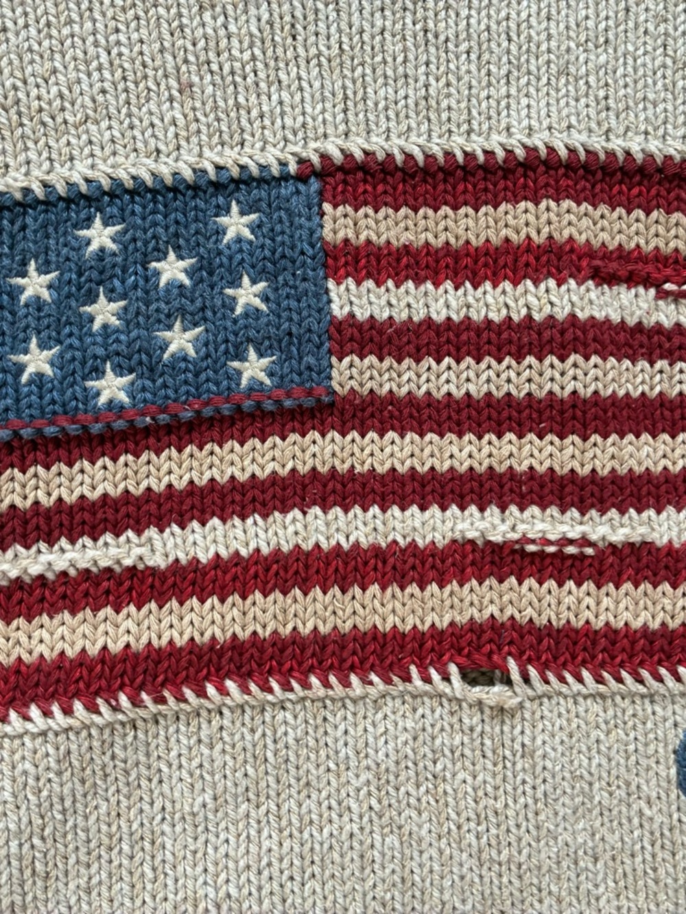 Rare Vintage Ralph Lauren Rollneck Flag Sweater Sz XL - Picture 2 of 6